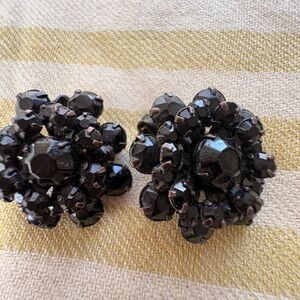 Albert Weiss Black Cluster Clip-On Earrings